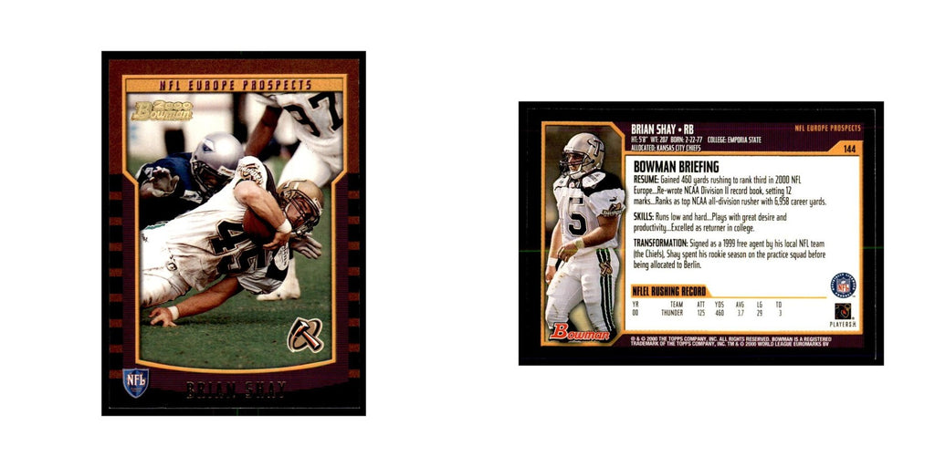 2000 Bowman Brian Shay RC Football Cards #144