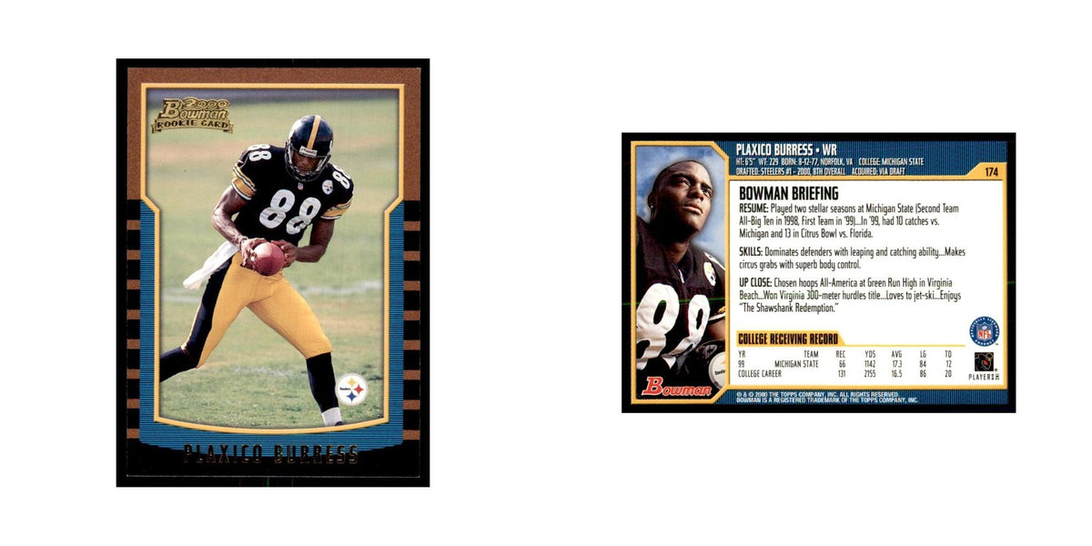 2000 Bowman Plaxico Burress RC Football Cards #174