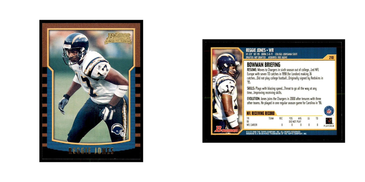 2000 Bowman Reggie Jones RC Football Cards #210