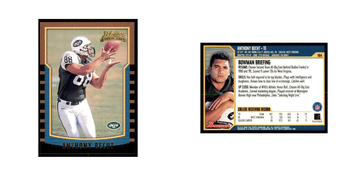 2000 Bowman Anthony Becht RC Football Cards #184
