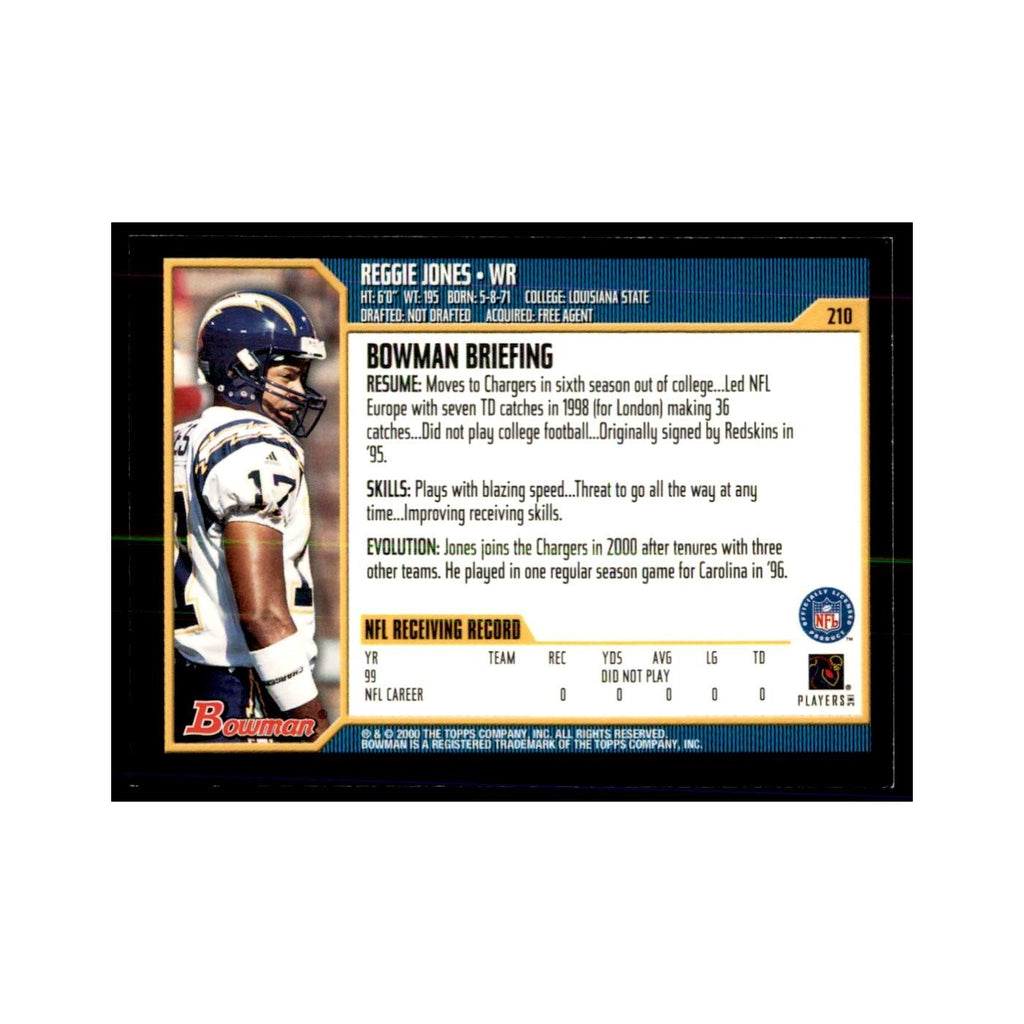 2000 Bowman Reggie Jones RC Football Cards #210