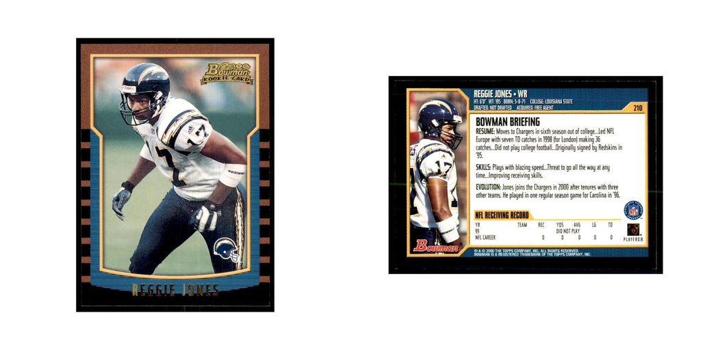 2000 Bowman Reggie Jones RC Football Cards #210