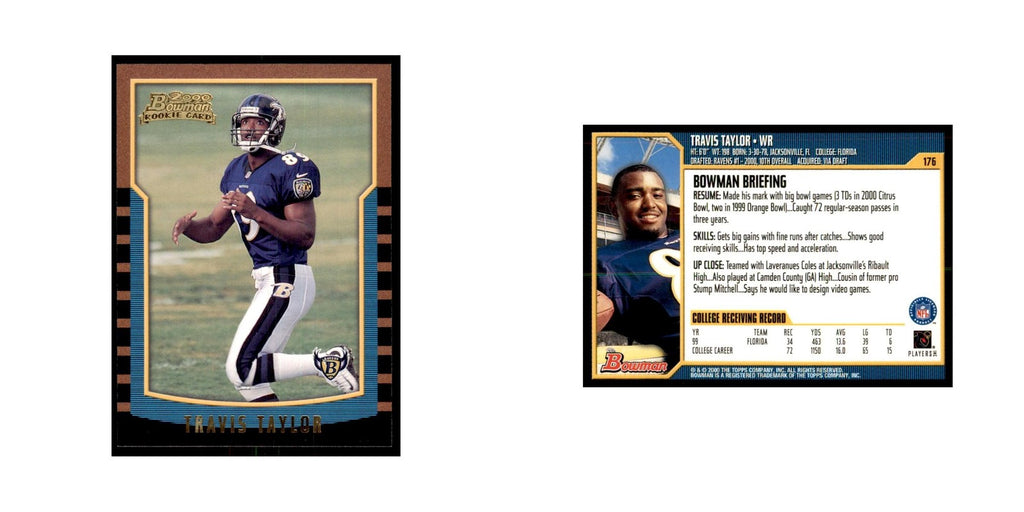2000 Bowman Travis Taylor RC Football Cards #176