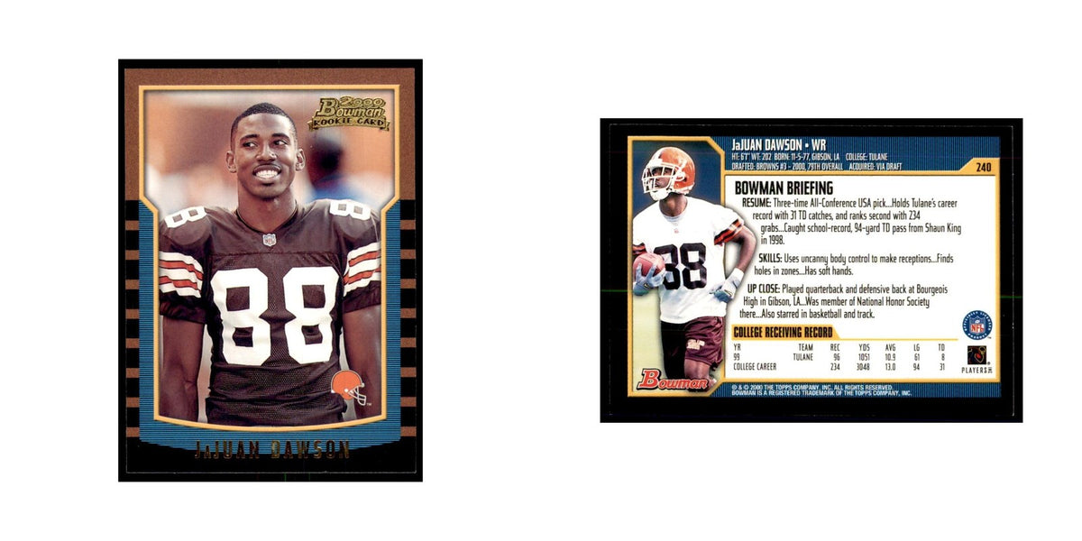 2000 Bowman JaJuan Dawson RC Football Cards #240