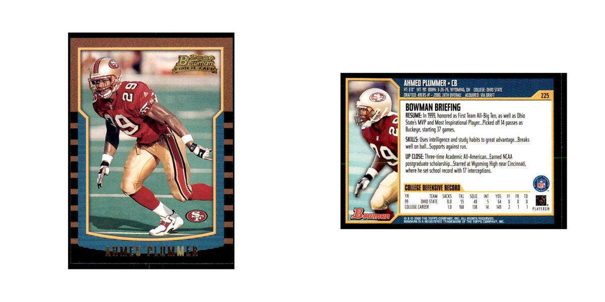 2000 Bowman Ahmed Plummer RC Football Cards #225