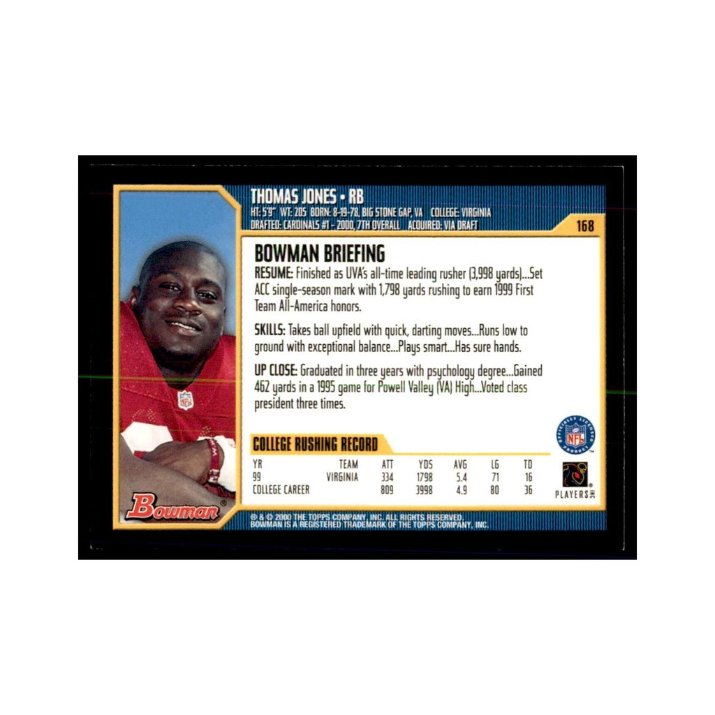 2000 Bowman Thomas Jones RC Football Cards #168