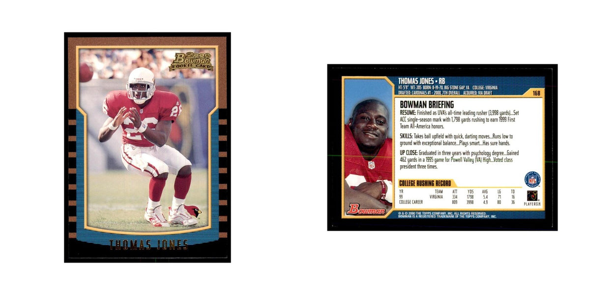 2000 Bowman Thomas Jones RC Football Cards #168