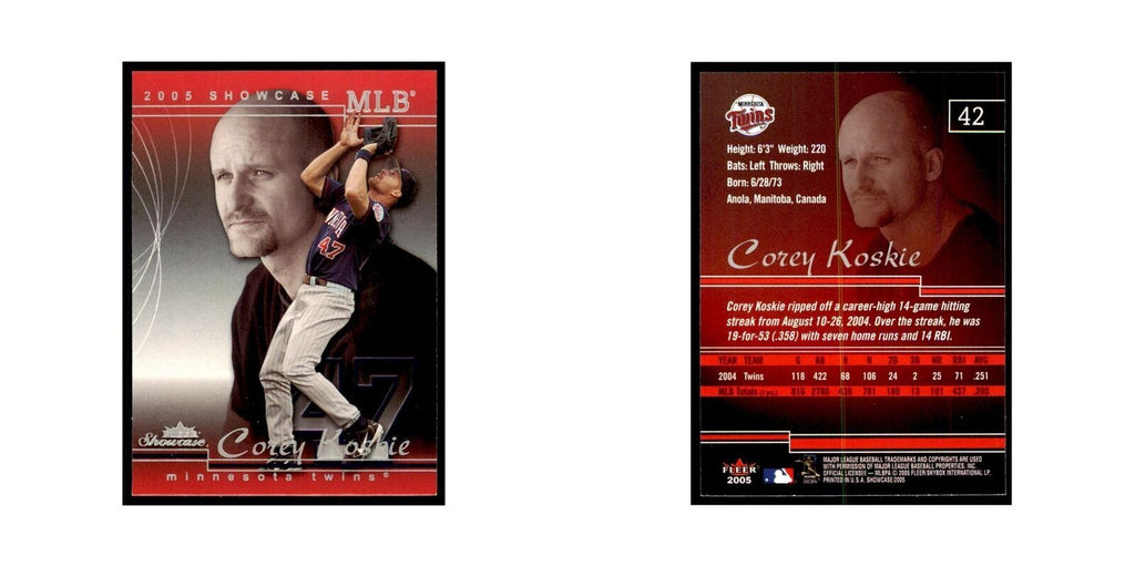 2005 Fleer Showcase Corey Koskie Baseball Cards #42