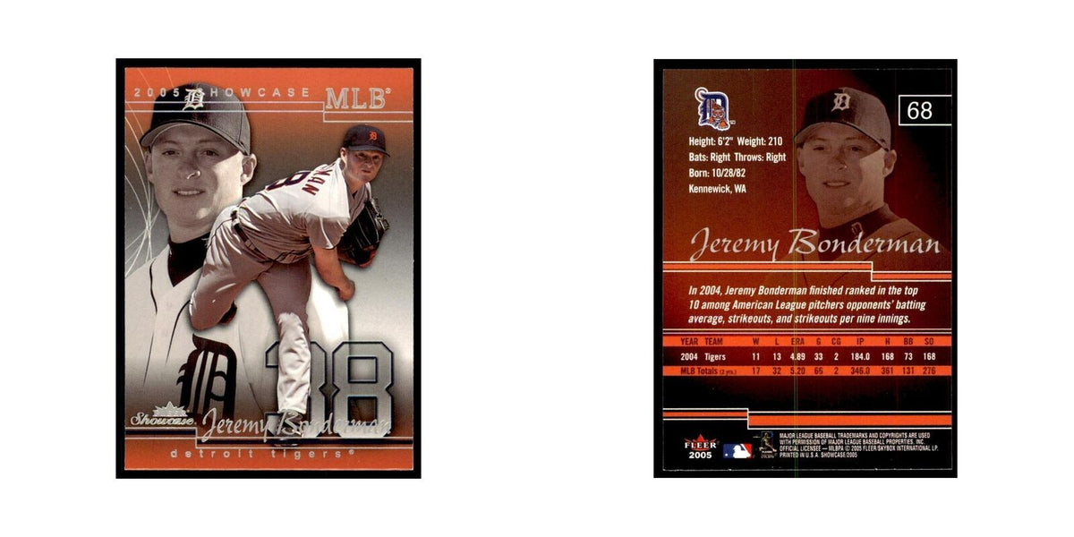 2005 Fleer Showcase Jeremy Bonderman Baseball Cards #68