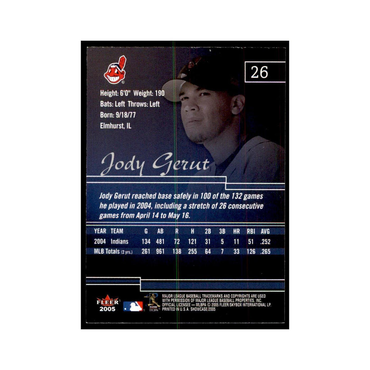 2005 Fleer Showcase Jody Gerut Baseball Cards #26