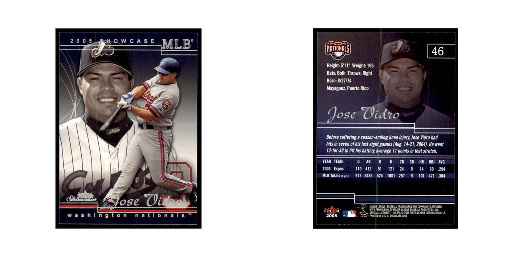 2005 Fleer Showcase Jose Vidro Baseball Cards #46