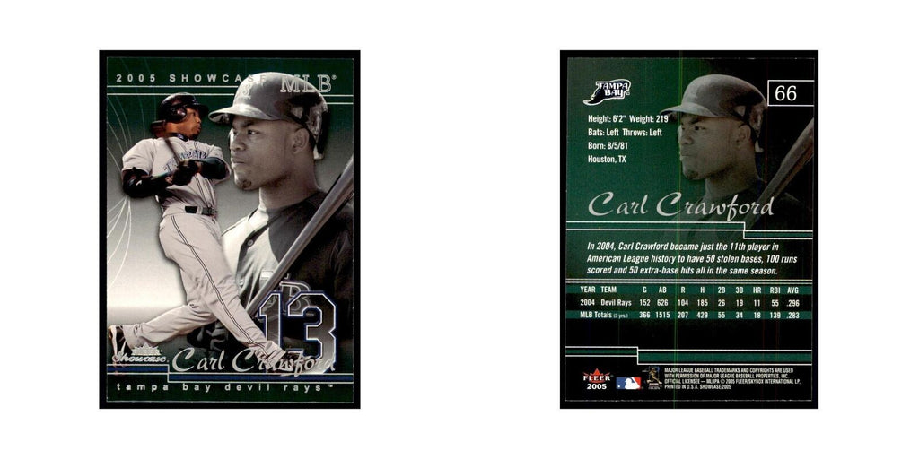 2005 Fleer Showcase Carl Crawford Baseball Cards #66