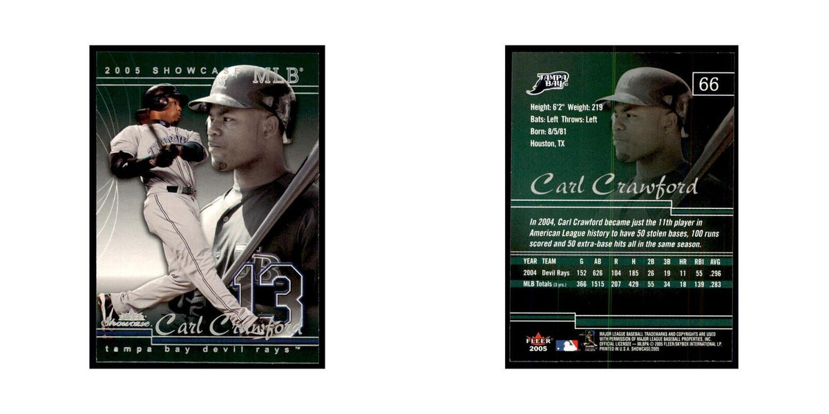 2005 Fleer Showcase Carl Crawford Baseball Cards #66