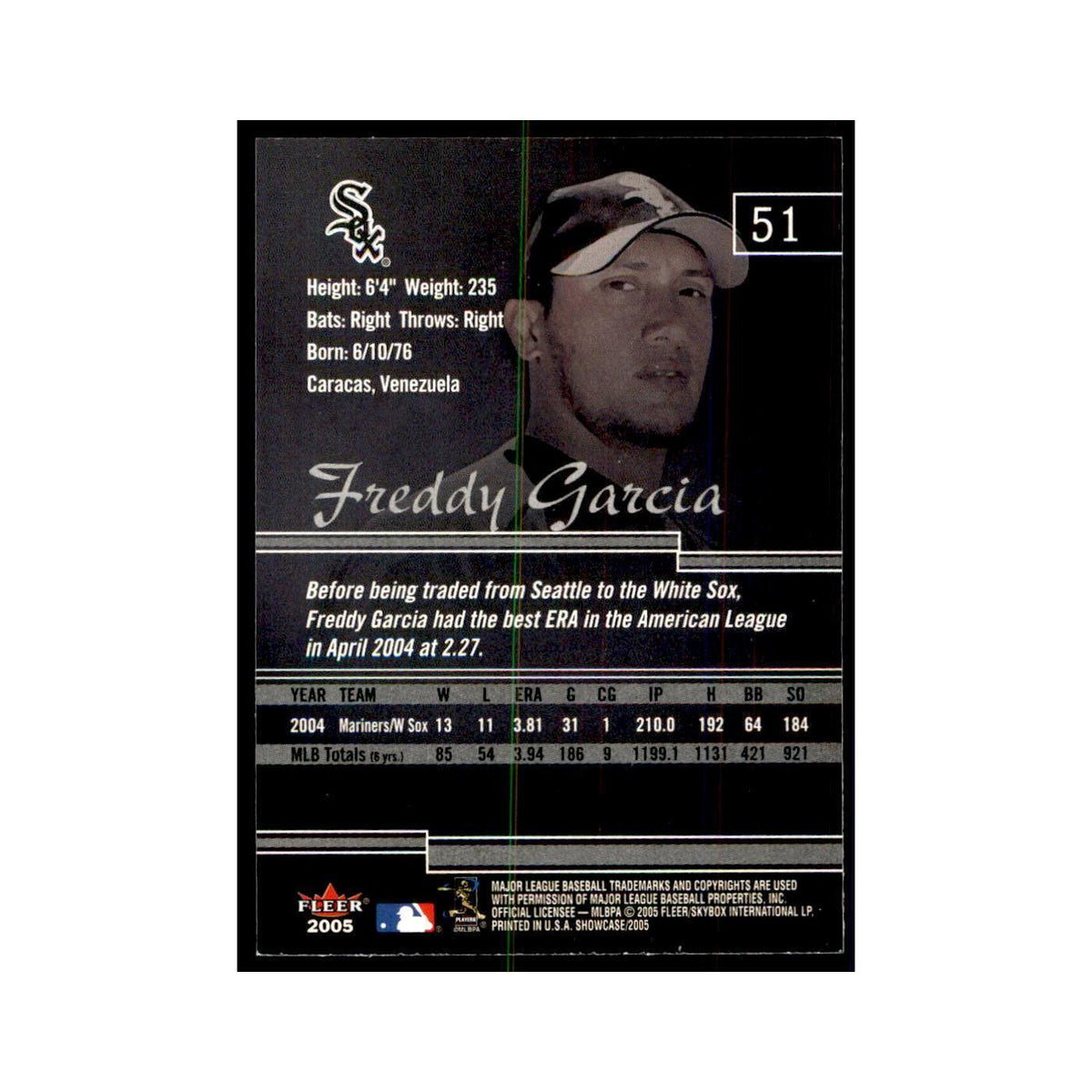 2005 Fleer Showcase Freddy Garcia Baseball Cards #51