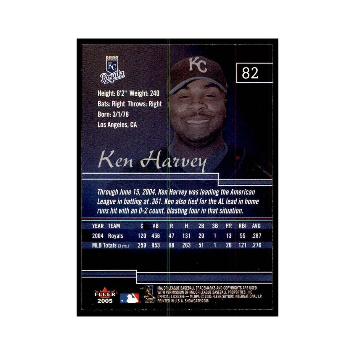 2005 Fleer Showcase Ken Harvey Baseball Cards #82