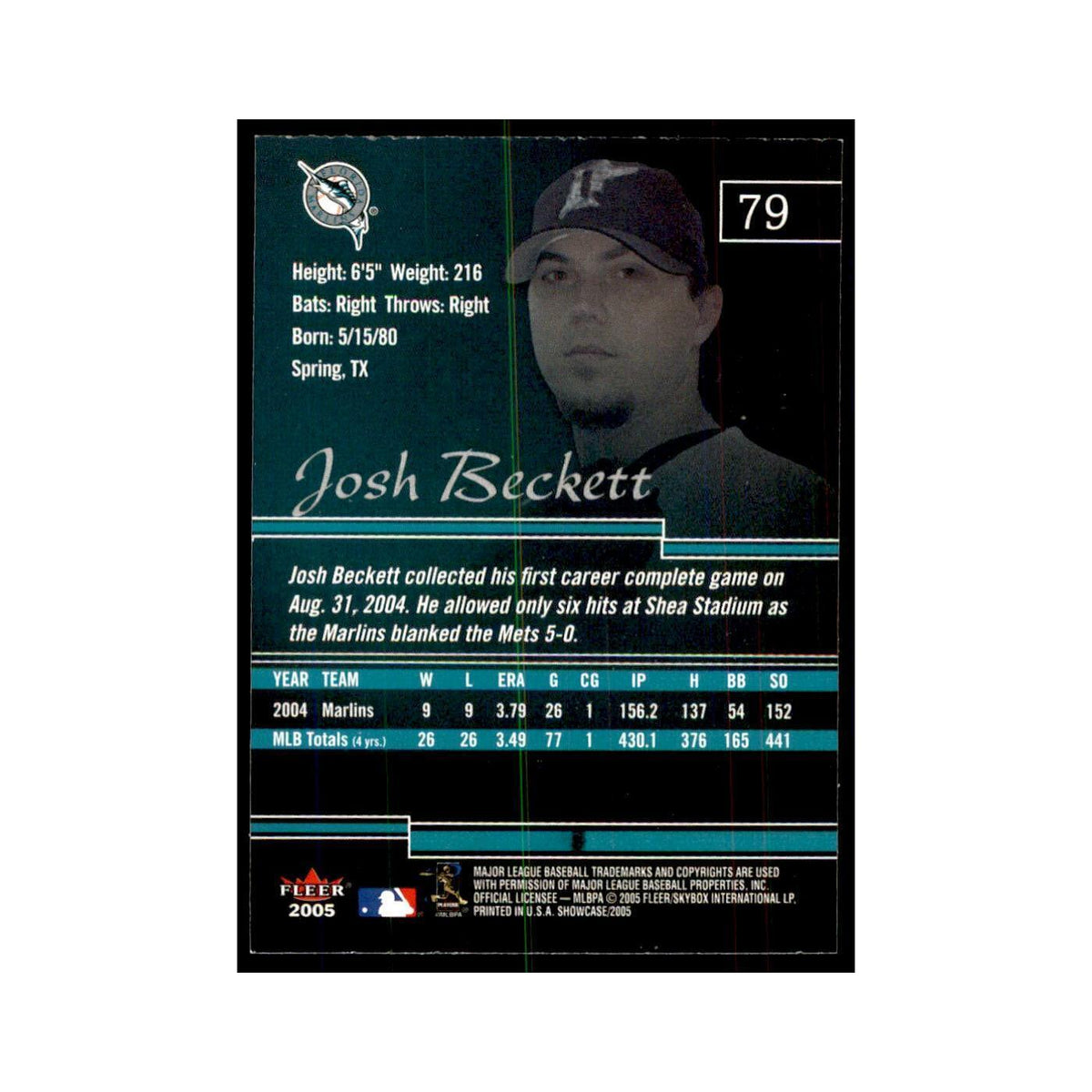 2005 Fleer Showcase Josh Beckett Baseball Cards #79