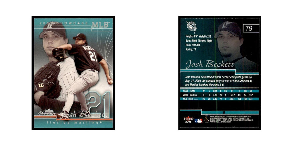 2005 Fleer Showcase Josh Beckett Baseball Cards #79