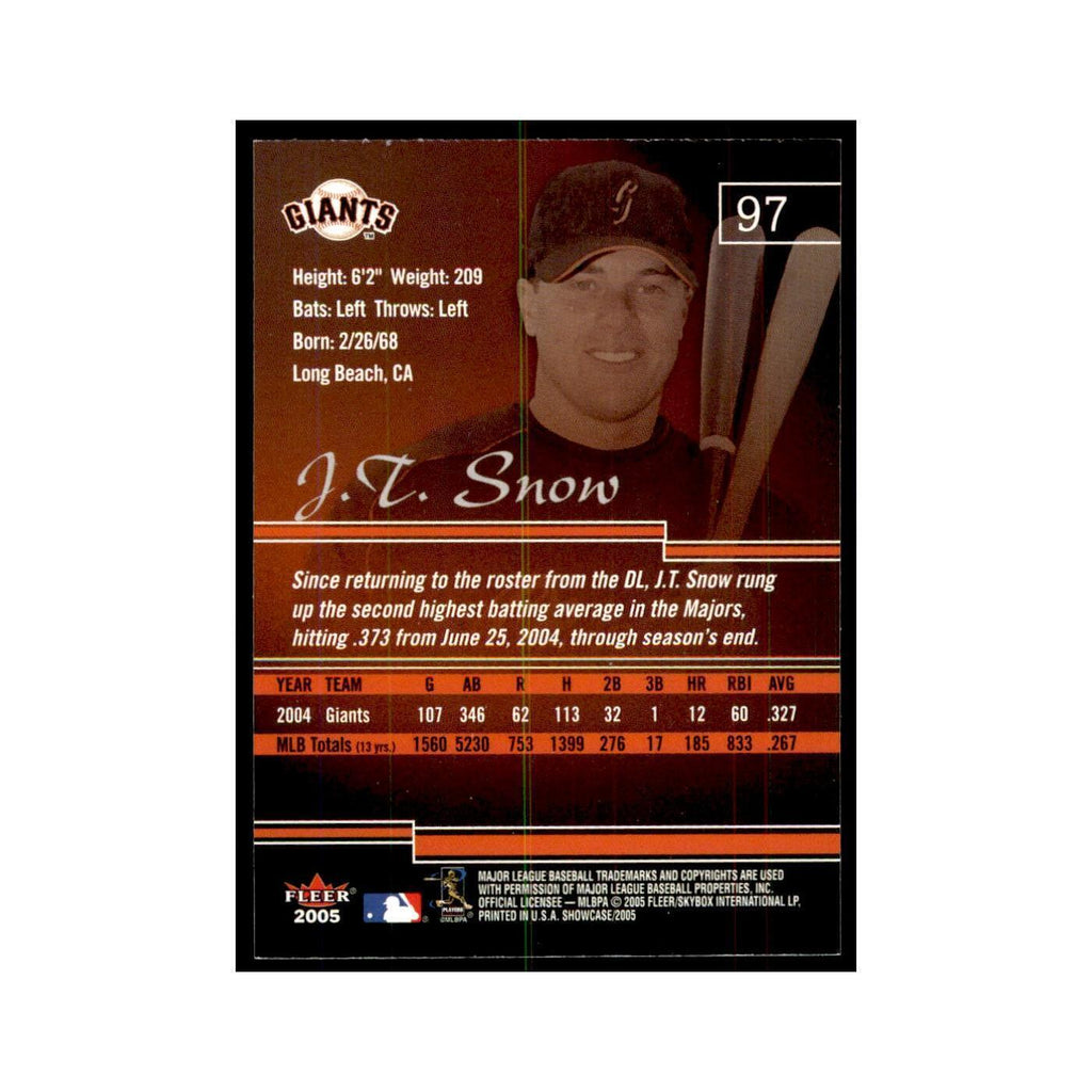 2005 Fleer Showcase J.T. Snow Baseball Cards #97