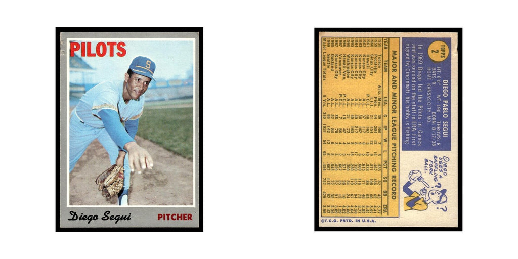 1970 Topps (Damaged) Diego Segui Seattle Pilots #2