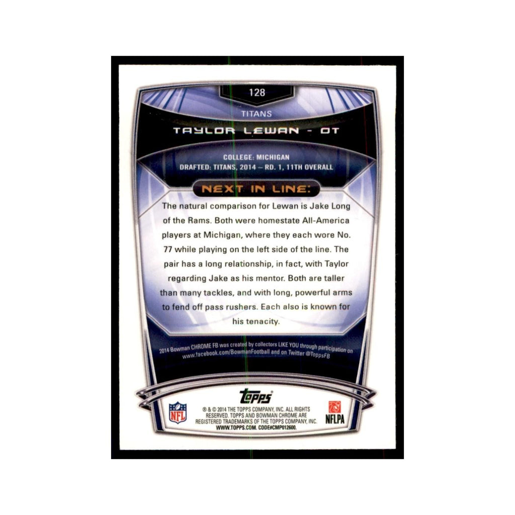 2014 Bowman Chrome Refractor Taylor Lewan RC Football Cards #128