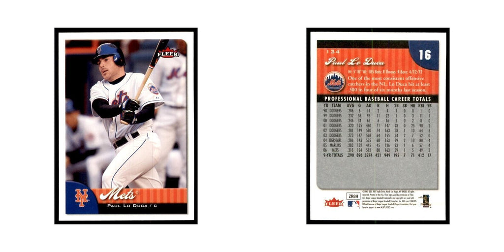 2007 Fleer Paul Lo Duca Baseball Cards #134