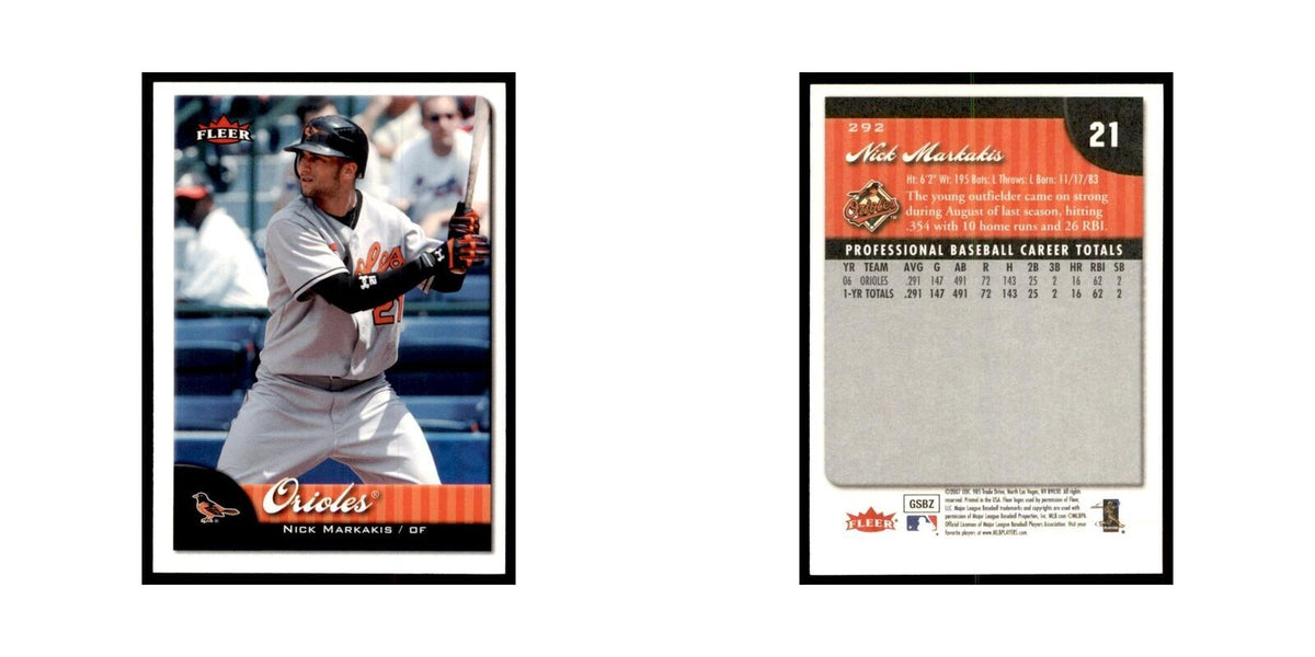 2007 Fleer Nick Markakis Baseball Cards #292
