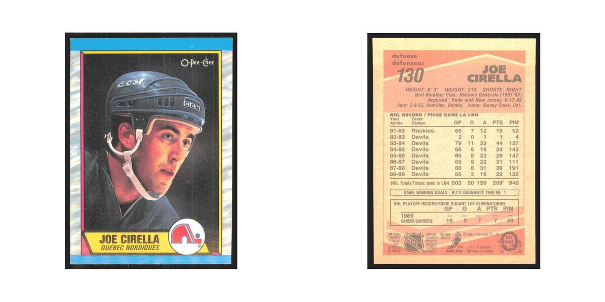1989 O-Pee-Chee Joe Cirella Quebec Nordiques #130