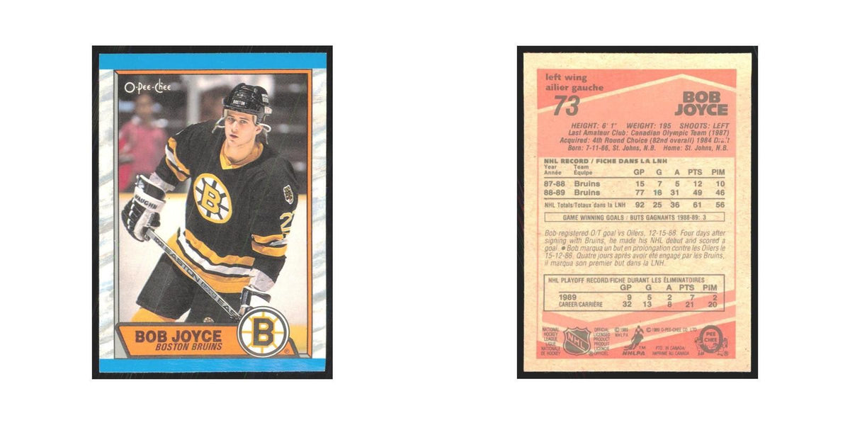 1989 O-Pee-Chee Bob Joyce Boston Bruins #73
