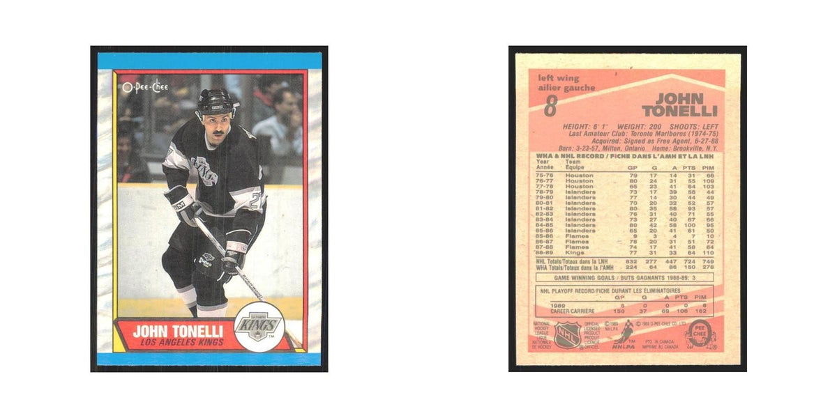 1989 O-Pee-Chee John Tonelli Los Angeles Kings #8