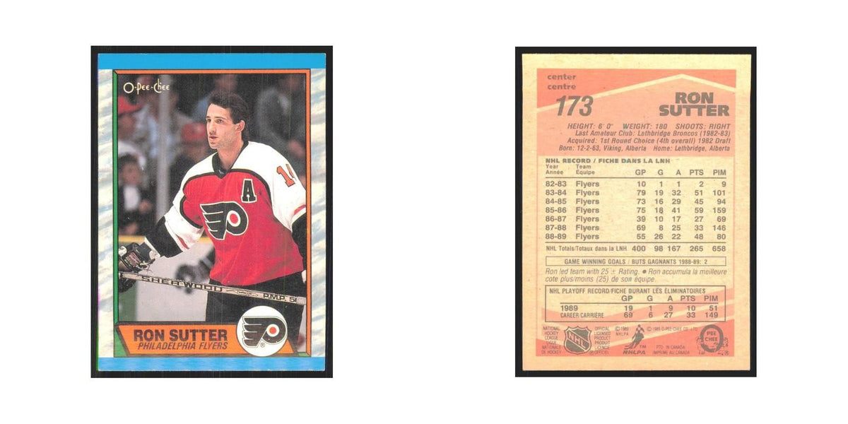 1989 O-Pee-Chee Ron Sutter Philadelphia Flyers #173