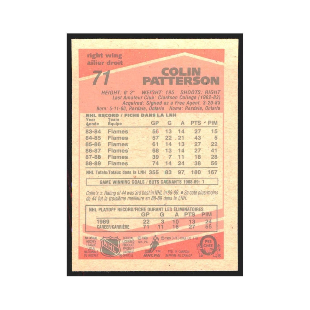 1989 O-Pee-Chee Colin Patterson Calgary Flames #71