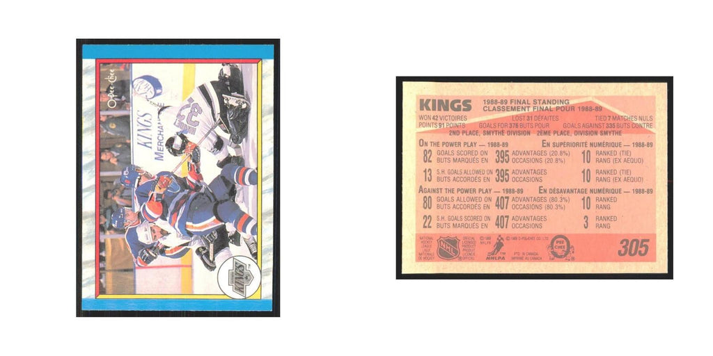 1989 O-Pee-Chee Final Standing Los Angeles Kings #305