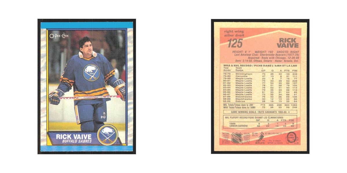 1989 O-Pee-Chee Rick Vaive Buffalo Sabres #125