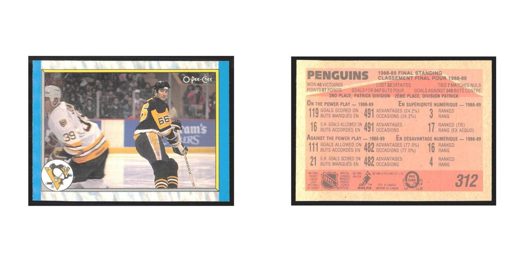 1989 O-Pee-Chee Final Standing Pittsburgh Penguins #312