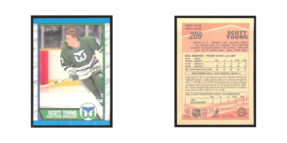 1989 O-Pee-Chee Scott Young Hartford Whalers #209