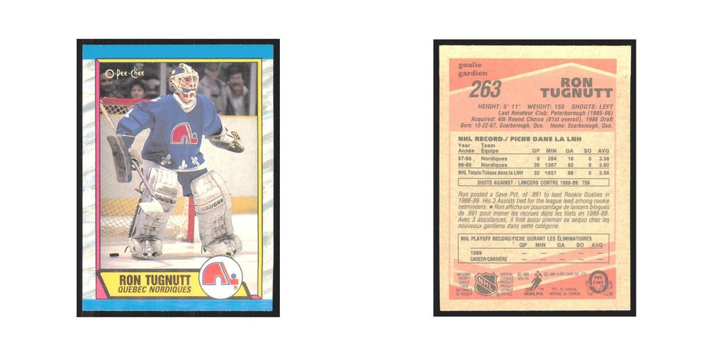 1989 O-Pee-Chee Ron Tugnutt Quebec Nordiques #263