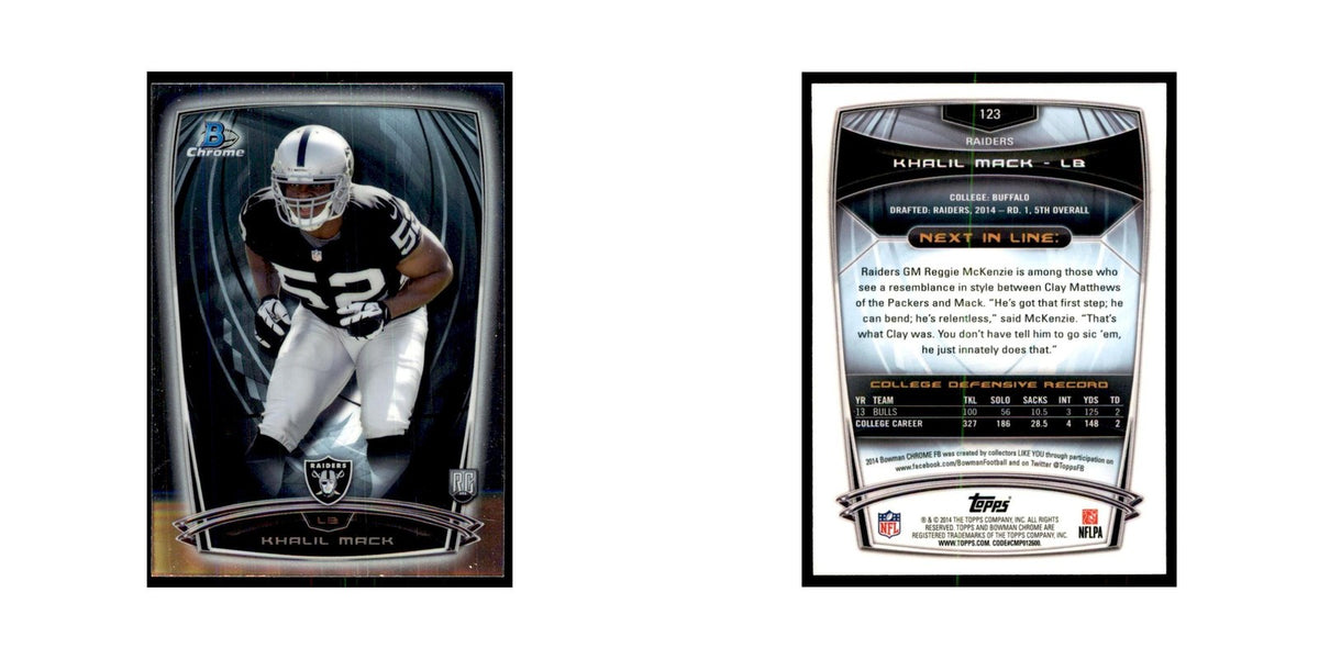 2014 Bowman Chrome Khalil Mack RC Football Cards #123