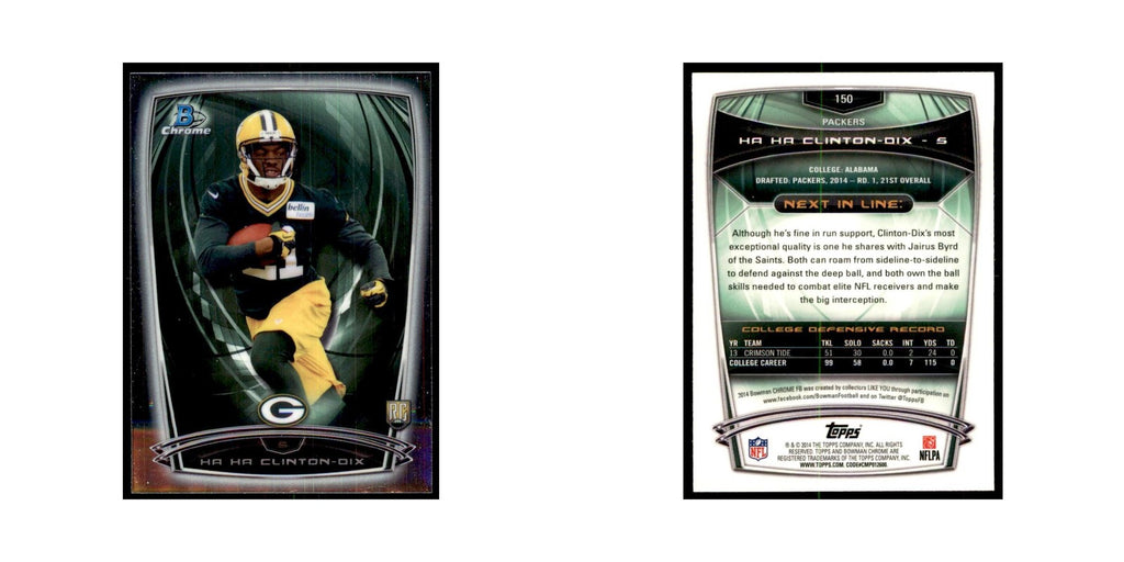 2014 Bowman Chrome Ha Ha Clinton-Dix RC Football Cards #150