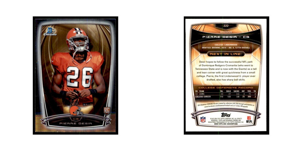 2014 Bowman Chrome Pierre Desir RC Football Cards #222