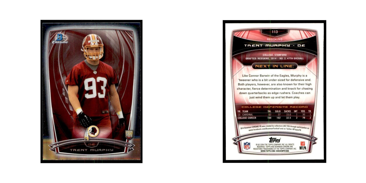 2014 Bowman Chrome Trent Murphy RC Football Cards #113
