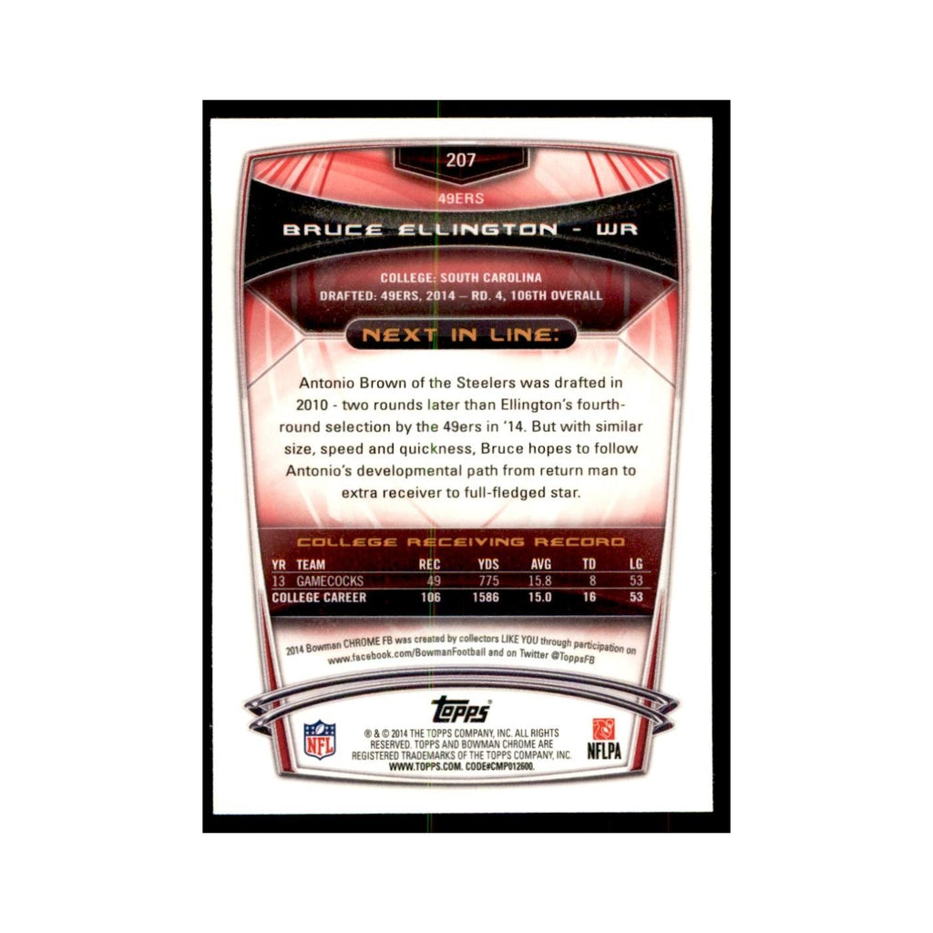 2014 Bowman Chrome Bruce Ellington RC Football Cards #207