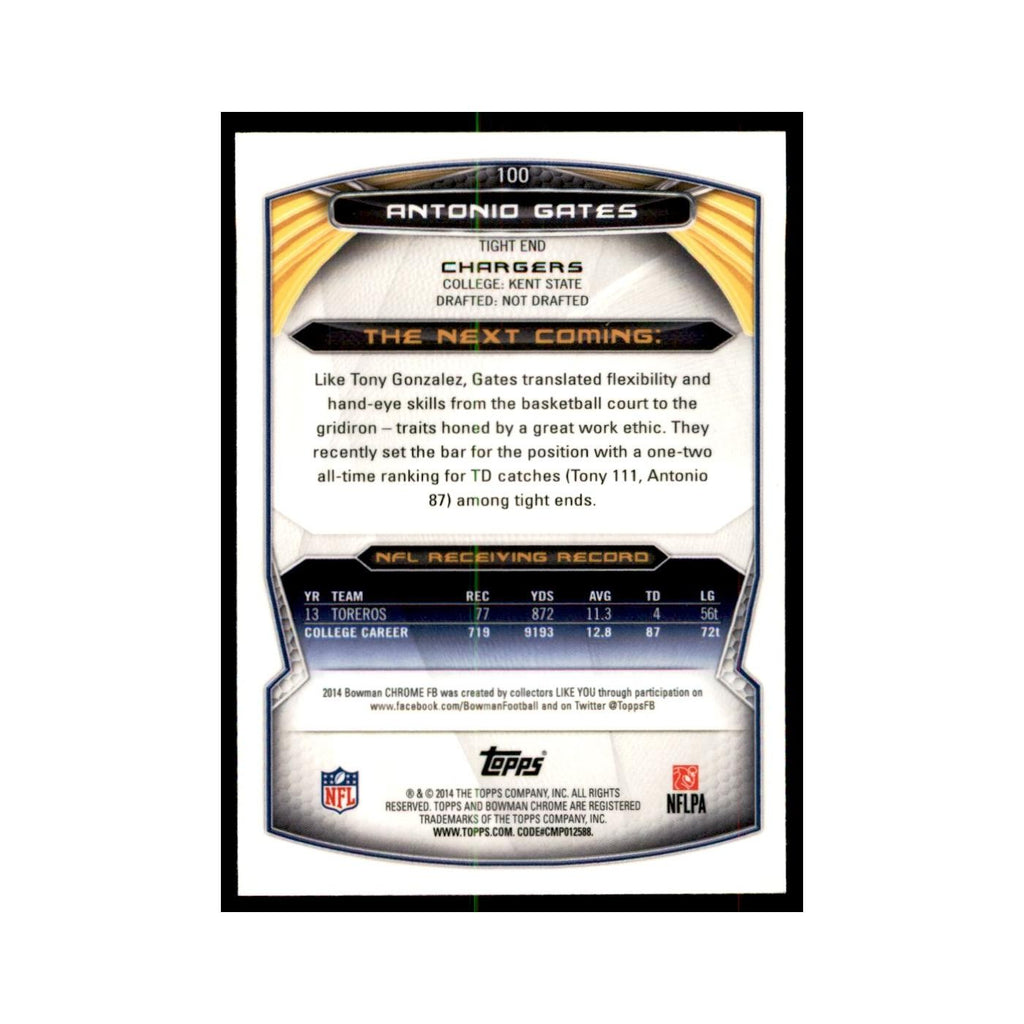 2014 Bowman Chrome Antonio Gates Football Cards #100