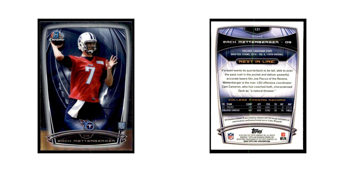 2014 Bowman Chrome Zach Mettenberger RC Football Cards #131