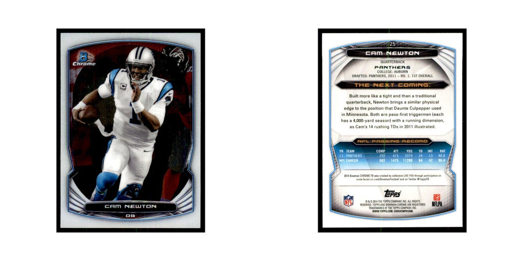 2014 Bowman Chrome Cam Newton Football Cards #25