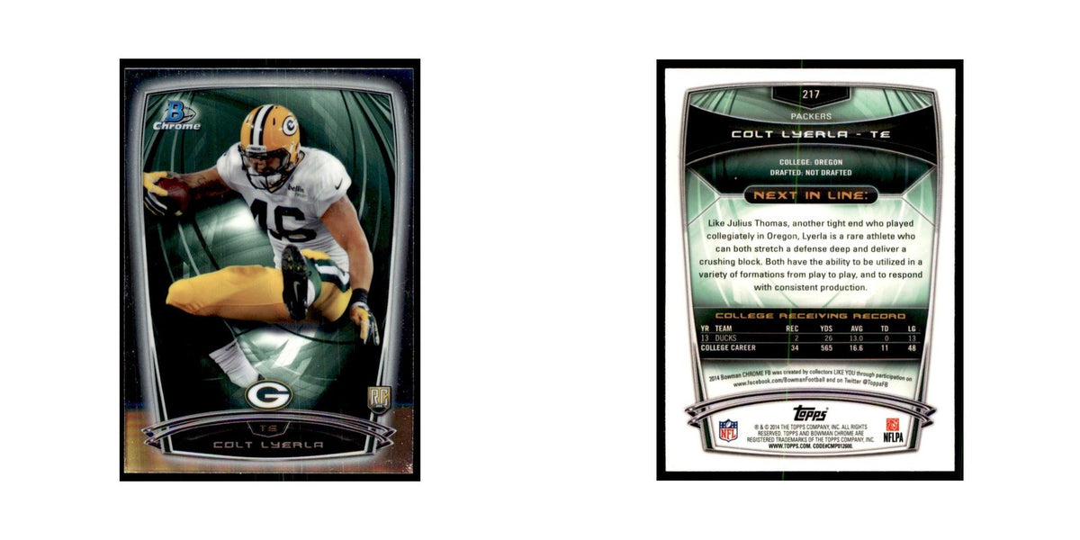2014 Bowman Chrome Colt Lyerla RC Football Cards #217