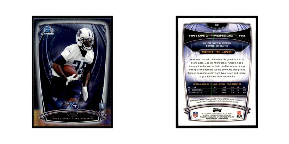 2014 Bowman Chrome Antonio Andrews RC Football Cards #181