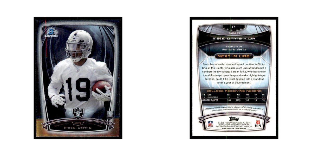 2014 Bowman Chrome Mike Davis RC Football Cards #171