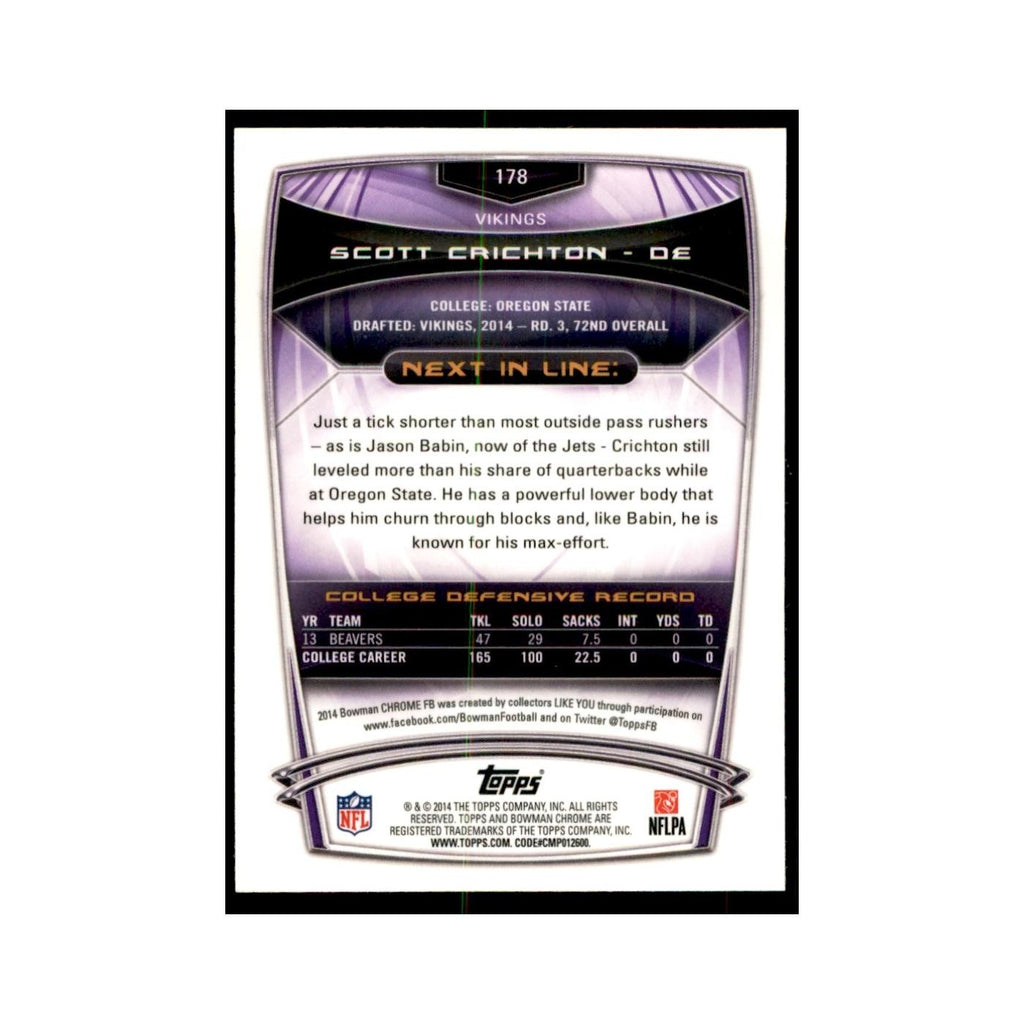 2014 Bowman Chrome Scott Crichton RC Football Cards #178