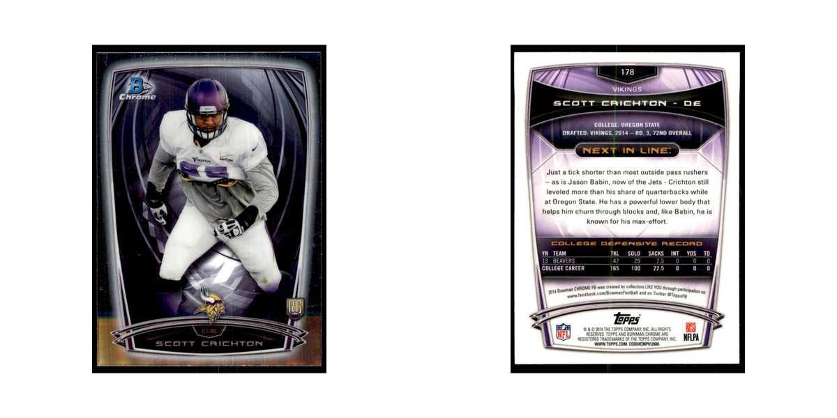 2014 Bowman Chrome Scott Crichton RC Football Cards #178