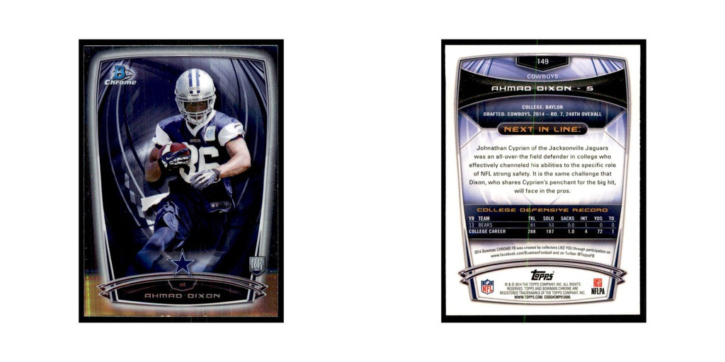2014 Bowman Chrome Ahmad Dixon RC Football Cards #149